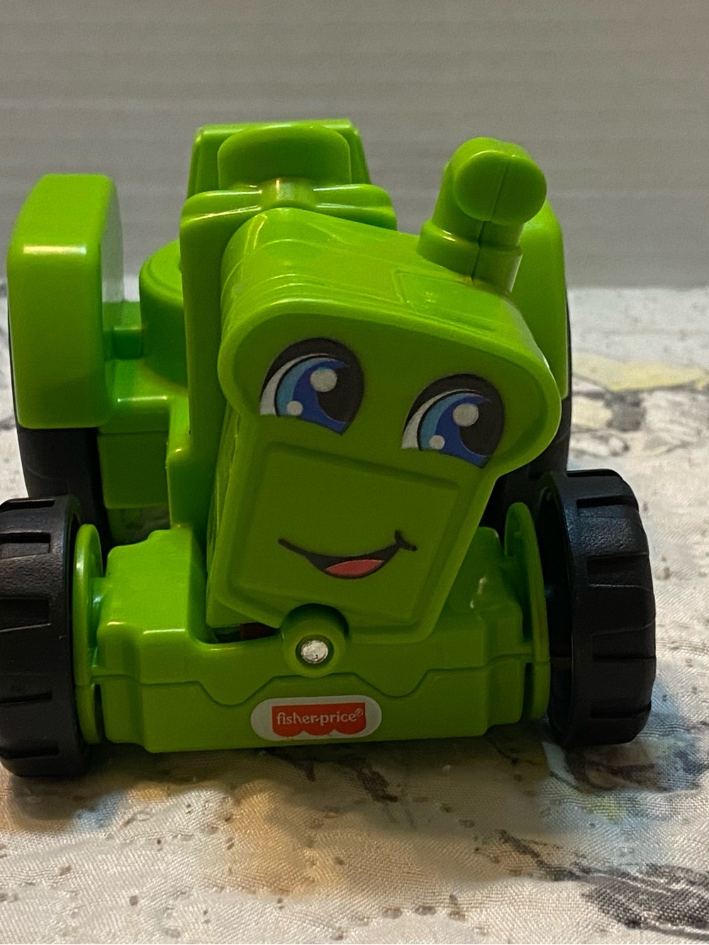 Fisher-Price Bright Green Smiling Tractor with Farmer Toy